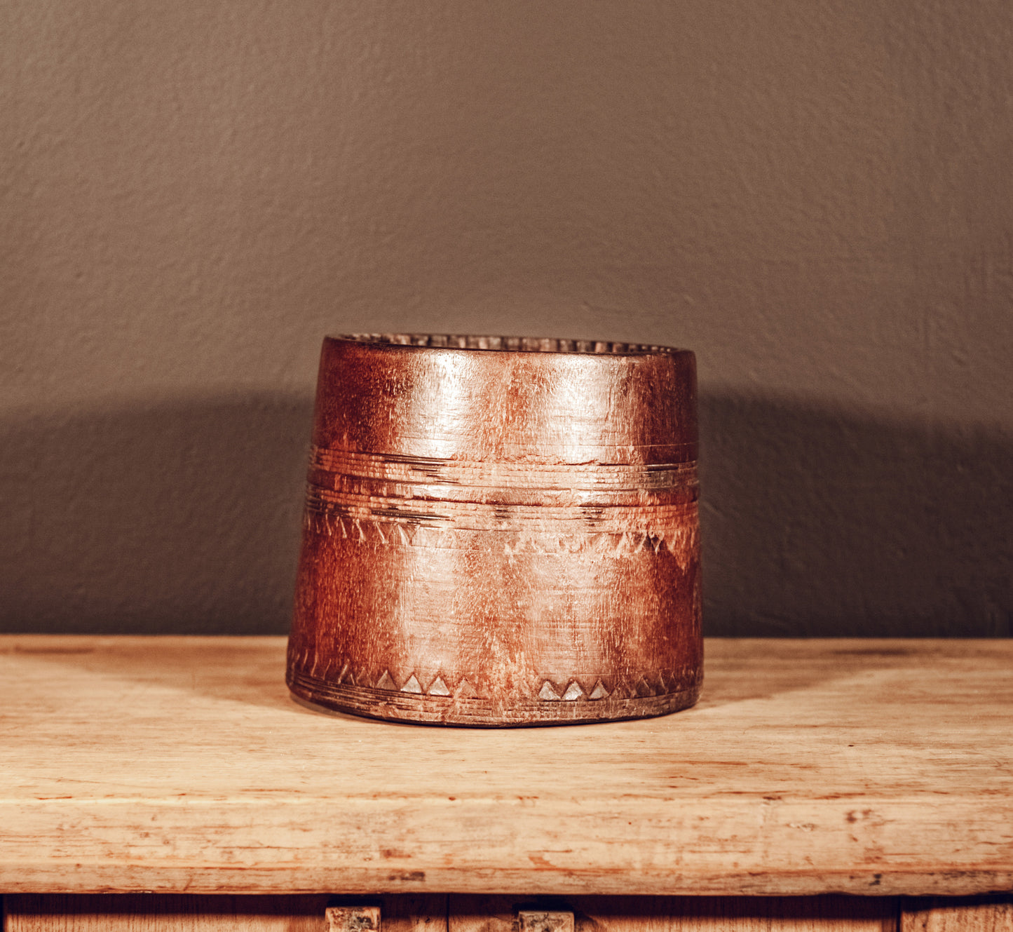 Wooden pot, Nepal, 20th century