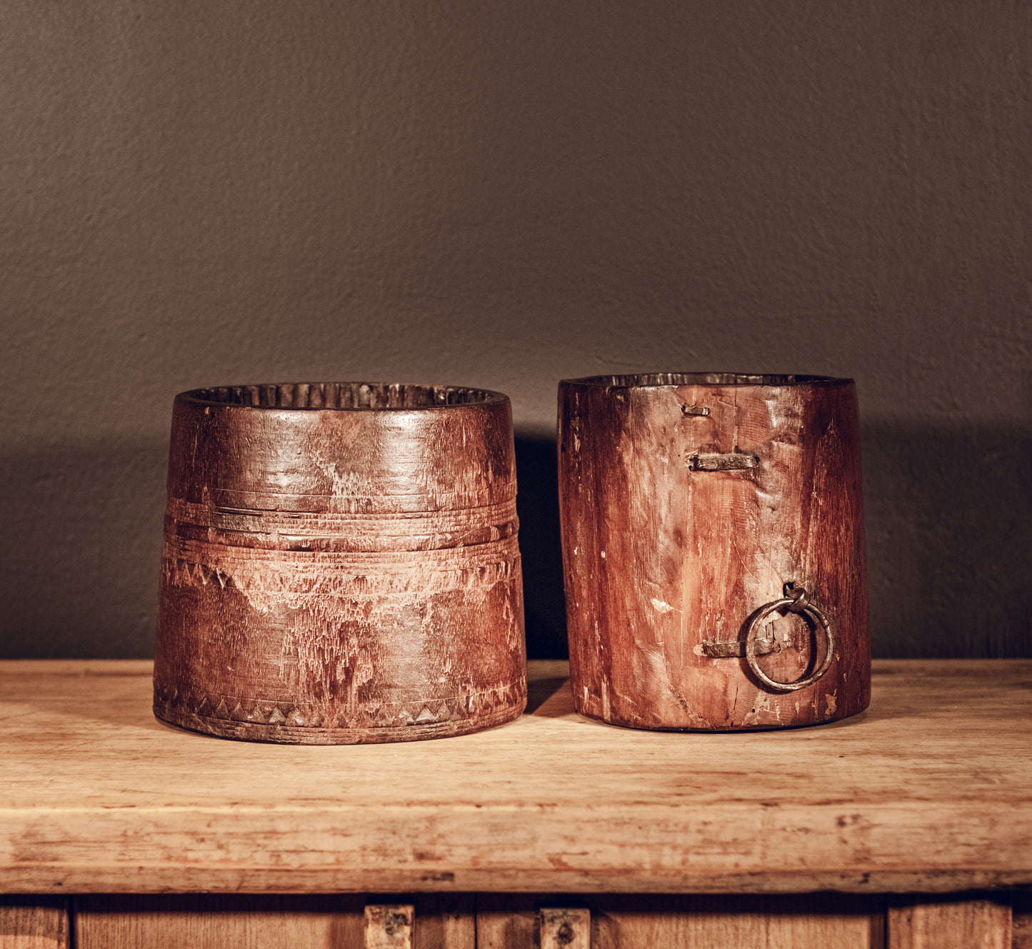 Wooden pot, Nepal, 20th century