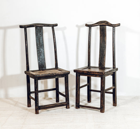 A Pair of 19th Century Chinese Straight Back Chairs