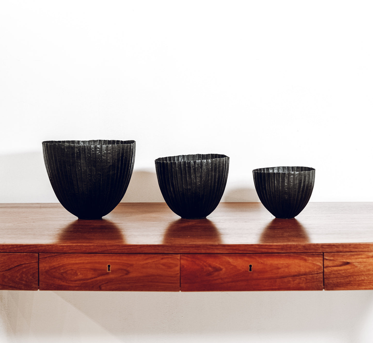 Collection of Three Copper Bowls by Adrian Hope