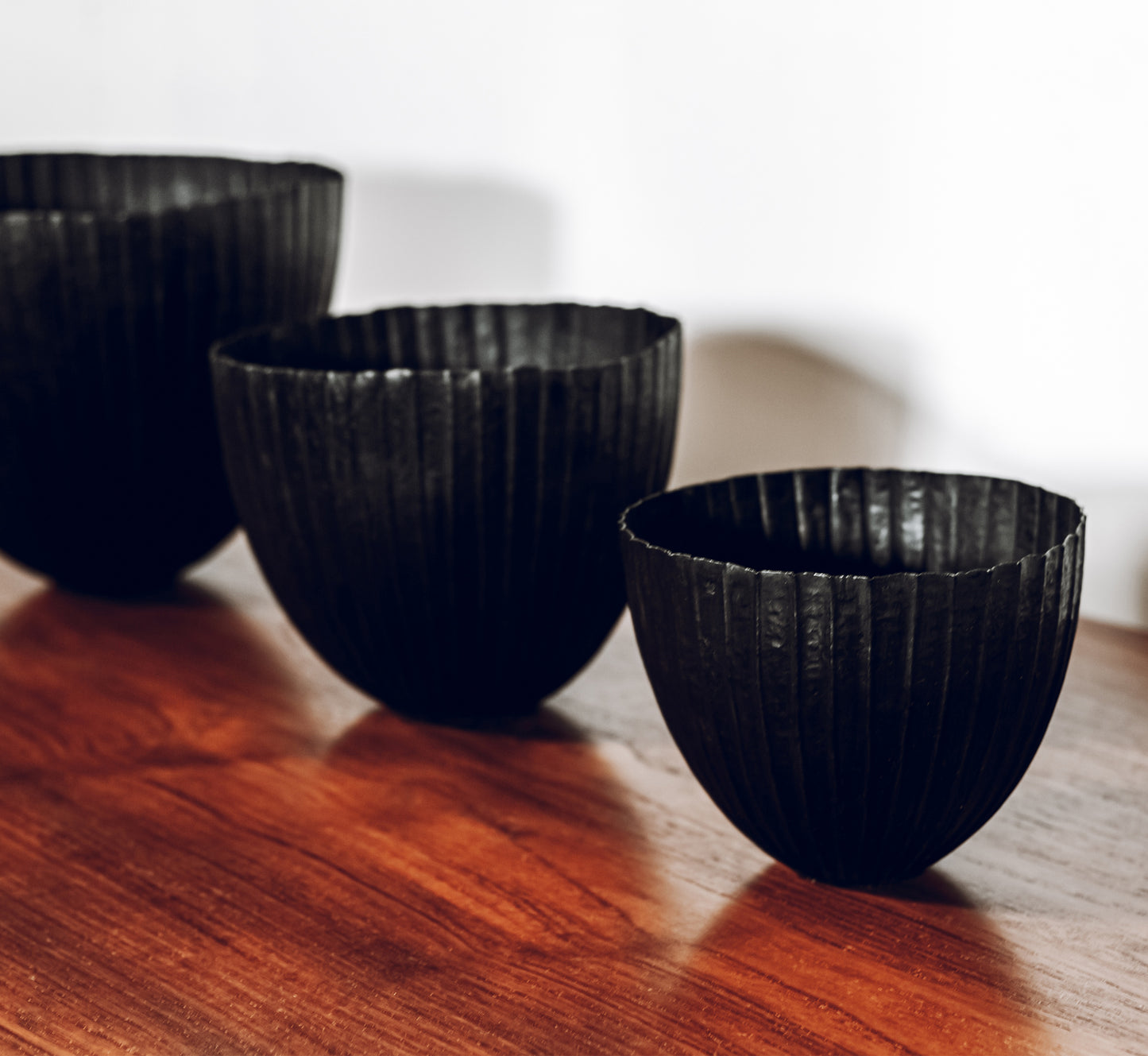 Collection of Three Copper Bowls by Adrian Hope