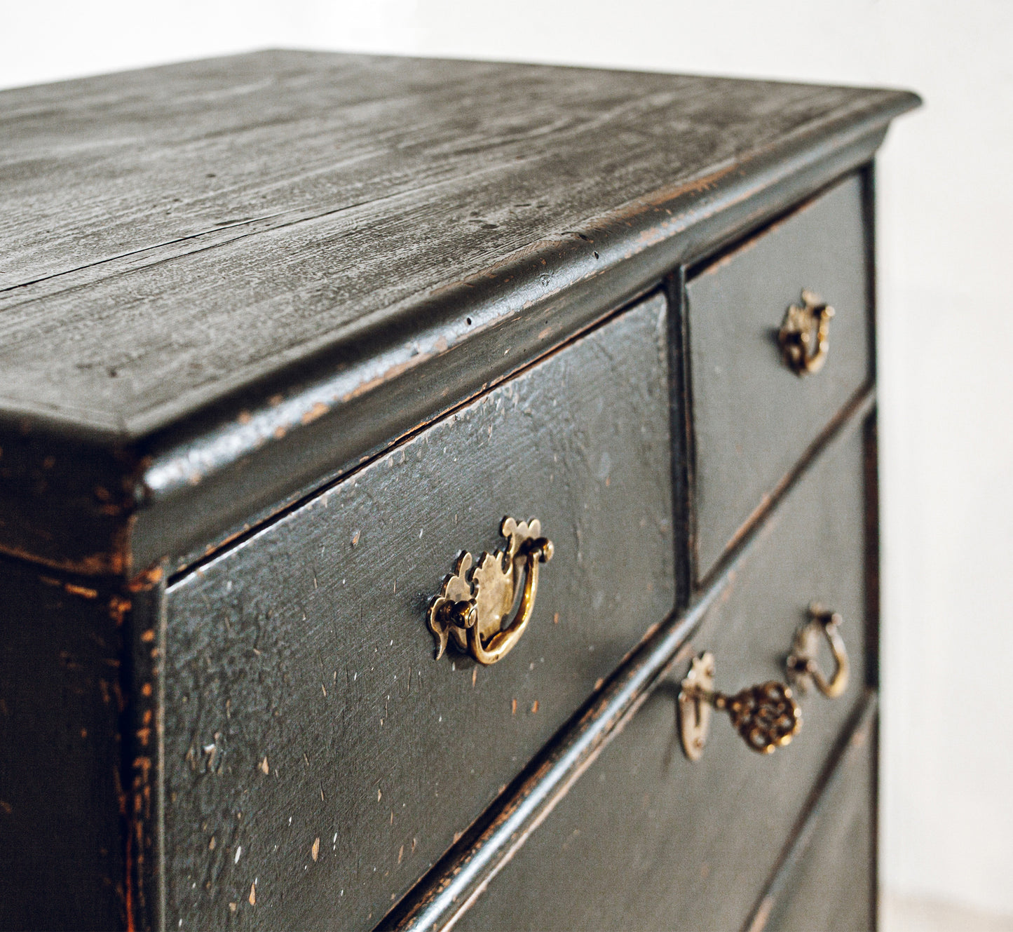 Late 18th Century Black Painted Tallboy