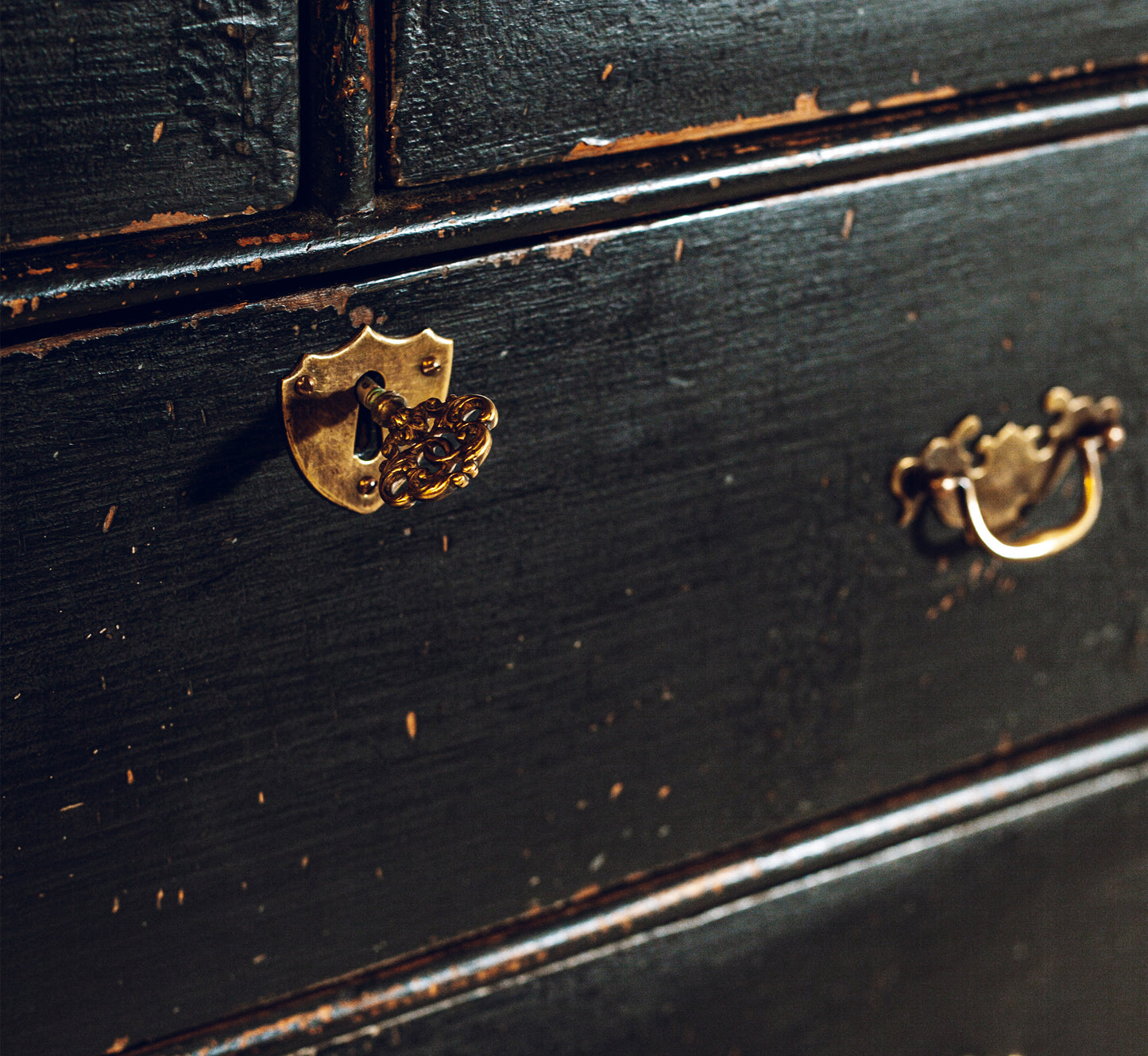 Late 18th Century Black Painted Tallboy