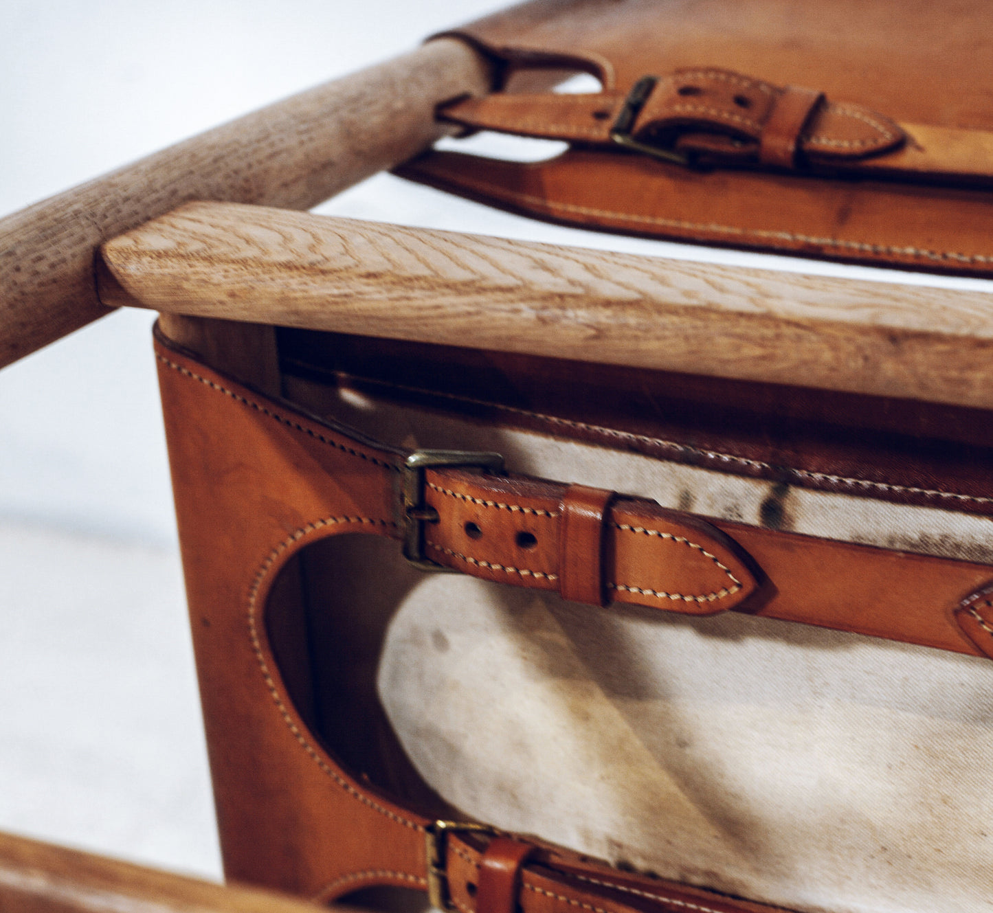 20th Century Borge Mogensen Oak Chair With Patinated Full Grain Leather