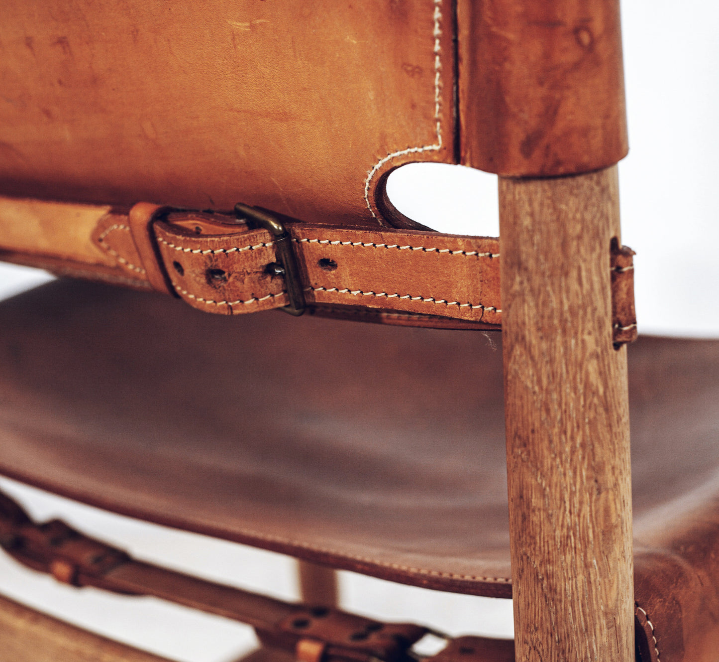 20th Century Borge Mogensen Oak Chair With Patinated Full Grain Leather