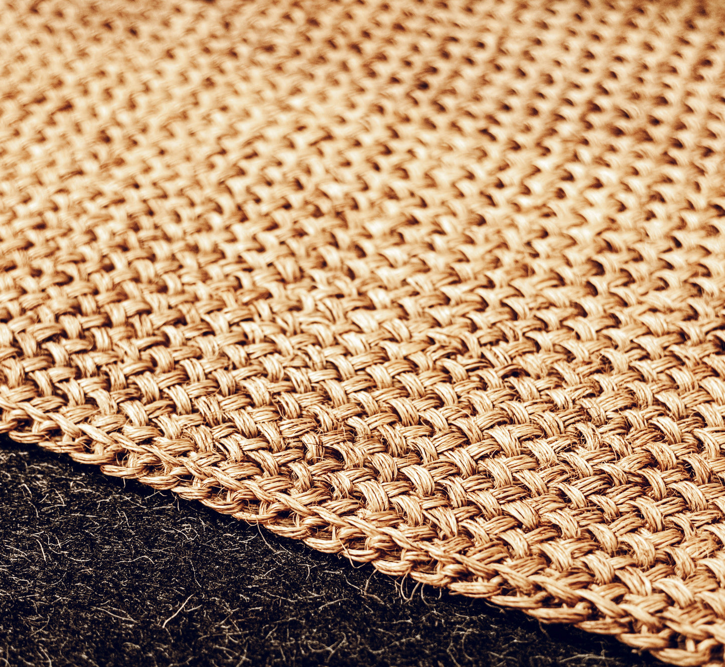 Hand woven two sided soft sisal rug, Colombia