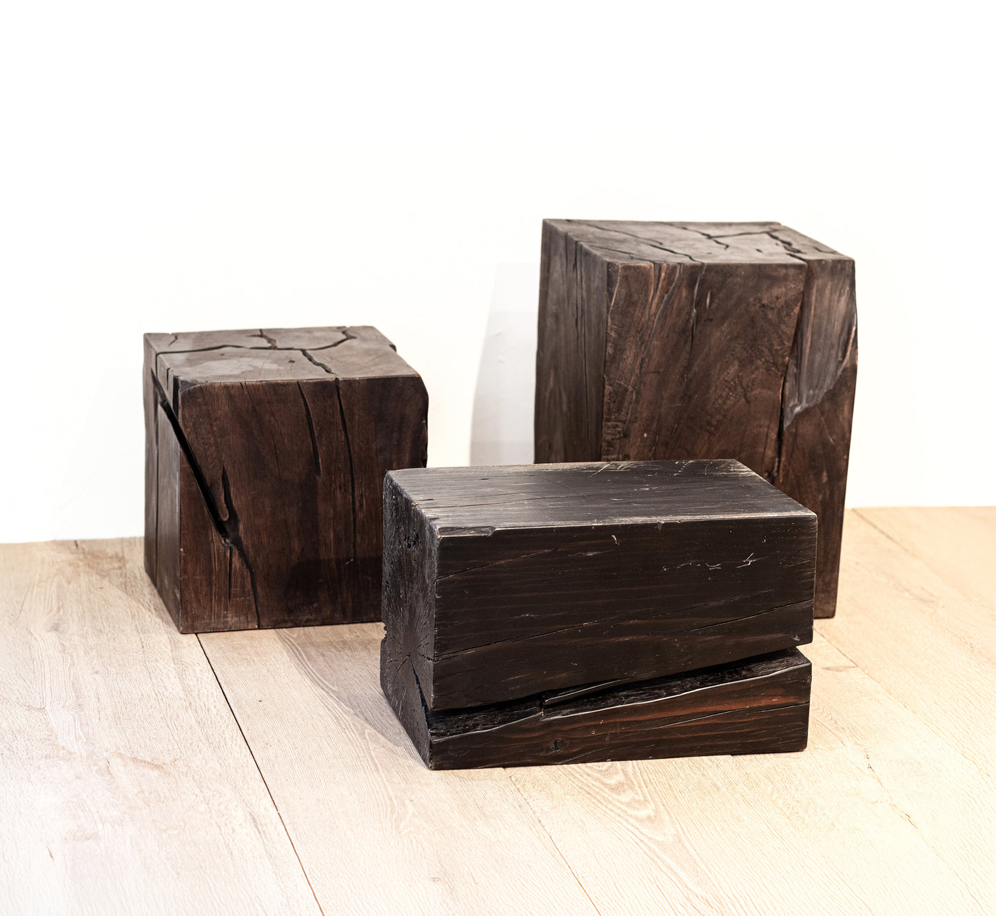 Collection of Three Sculptural Solid Wood Tables, Mexico, Contemporary