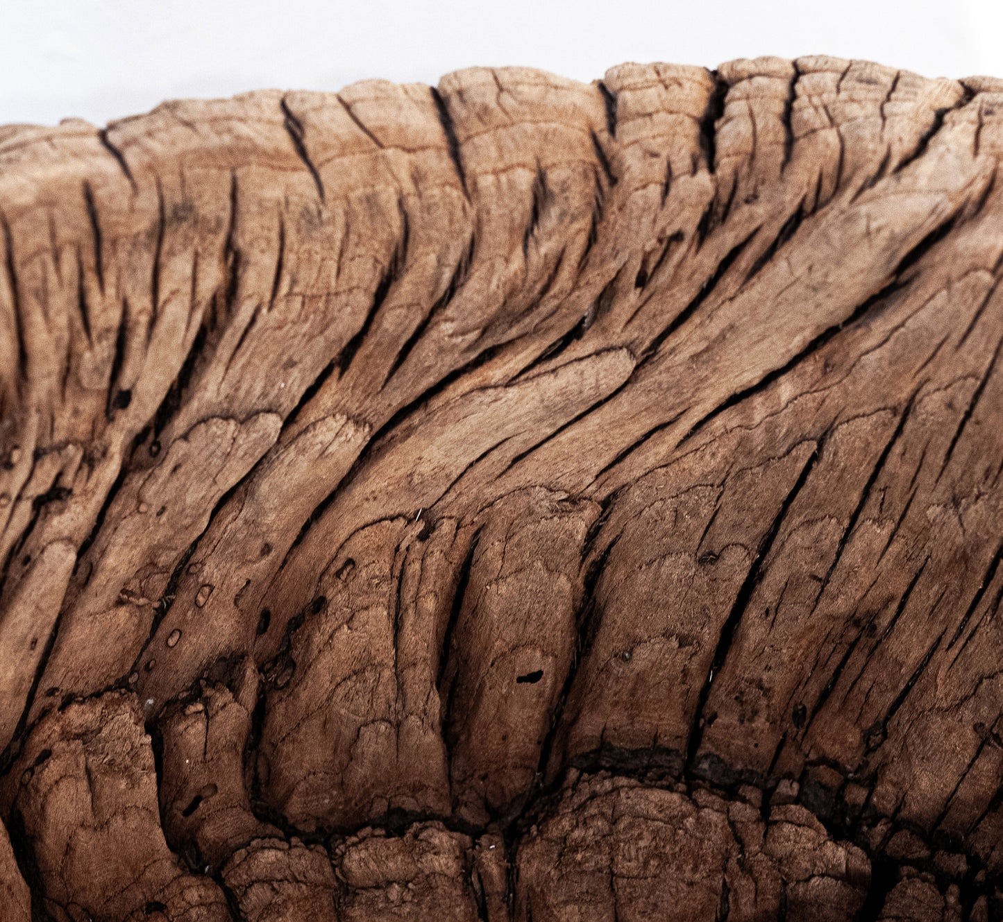 19th Century Japanese Wooden Mortar Vessel | Sculptural Organic Wabi-Sabi Vessel