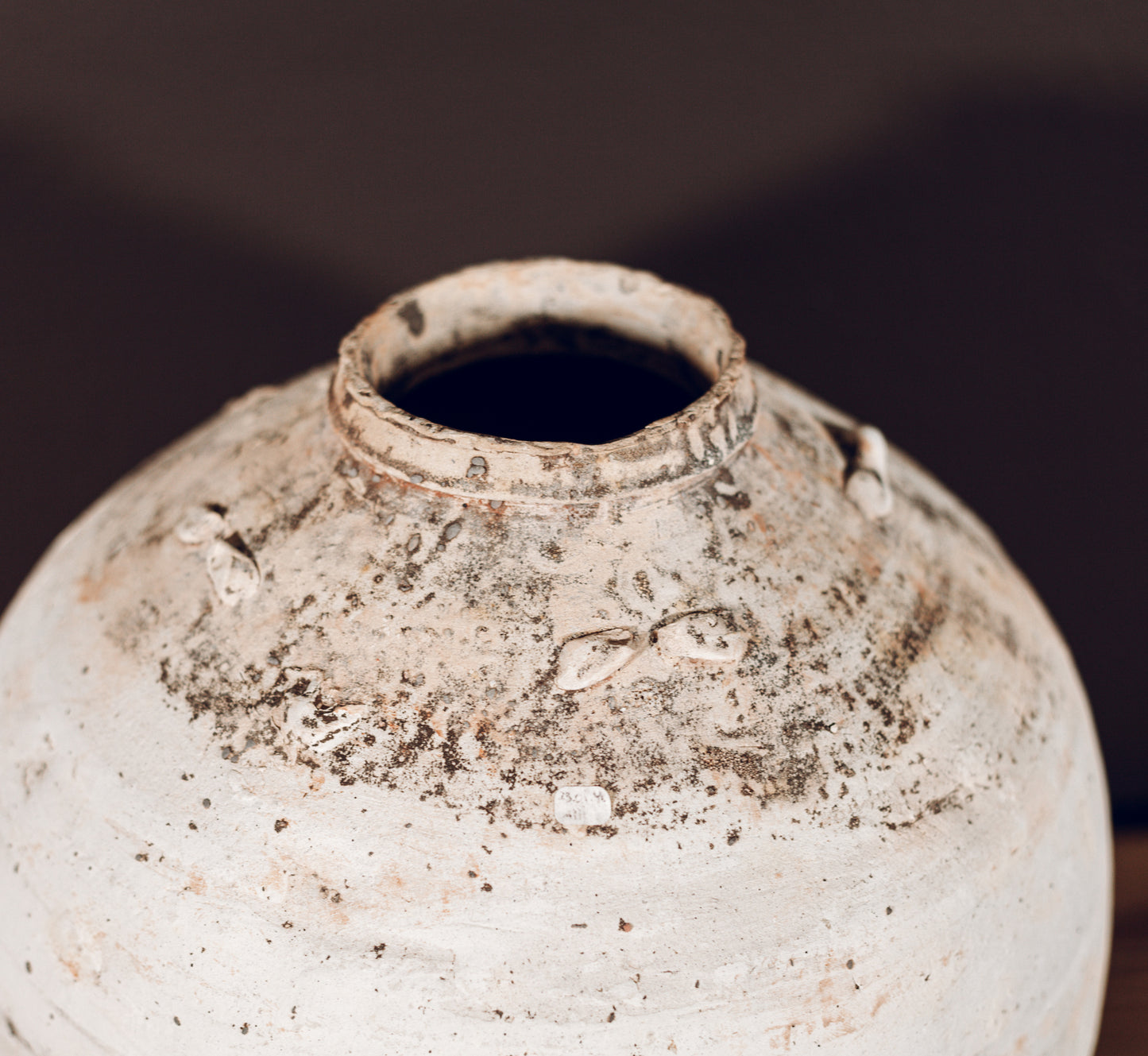 Large unglazed terracotta song jar, China, 17th century
