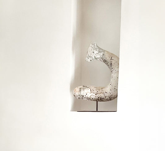 Abstract Marble Sculpture on Steel Base, Portugal