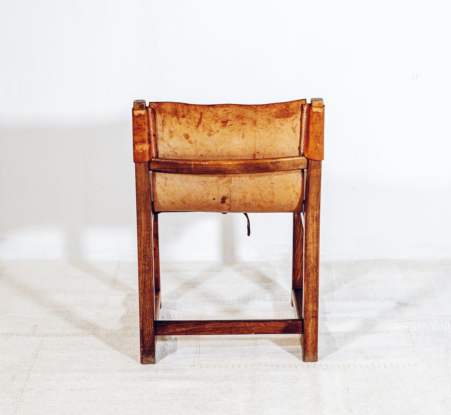 Riaza Leather And Oak Chair By Paco Munoz, Spain, Circa 1959