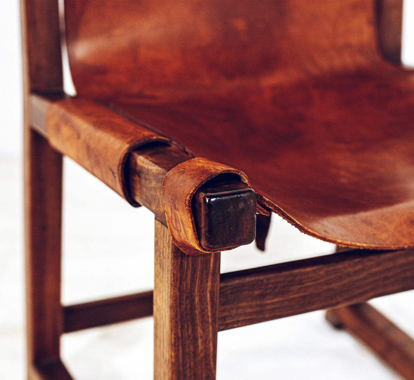 Riaza Leather And Oak Chair By Paco Munoz, Spain, Circa 1959