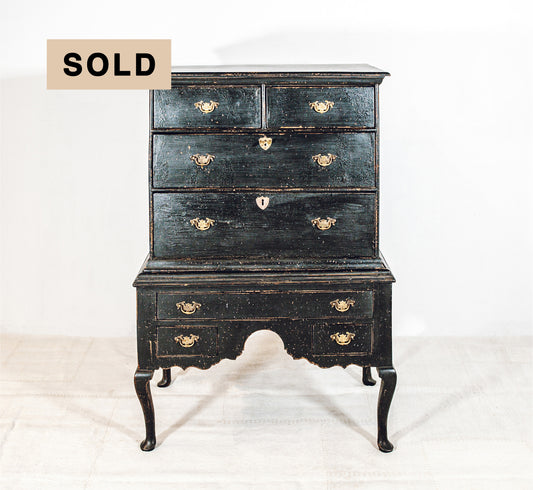 Late 18th Century Black Painted Tallboy