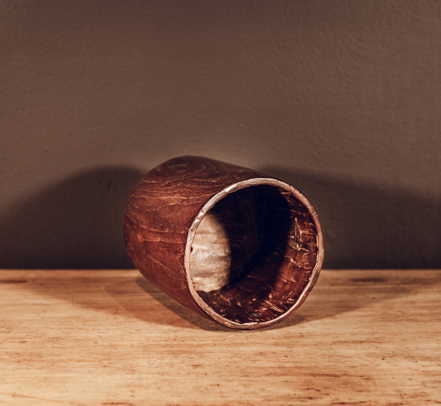 Wooden pot with ring, Nepal, 20th century