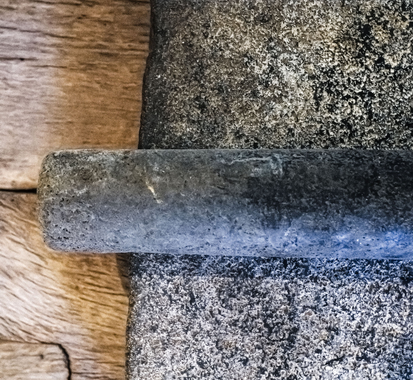 Early 20th Century Mexican Stone Metate with Grinding Roller