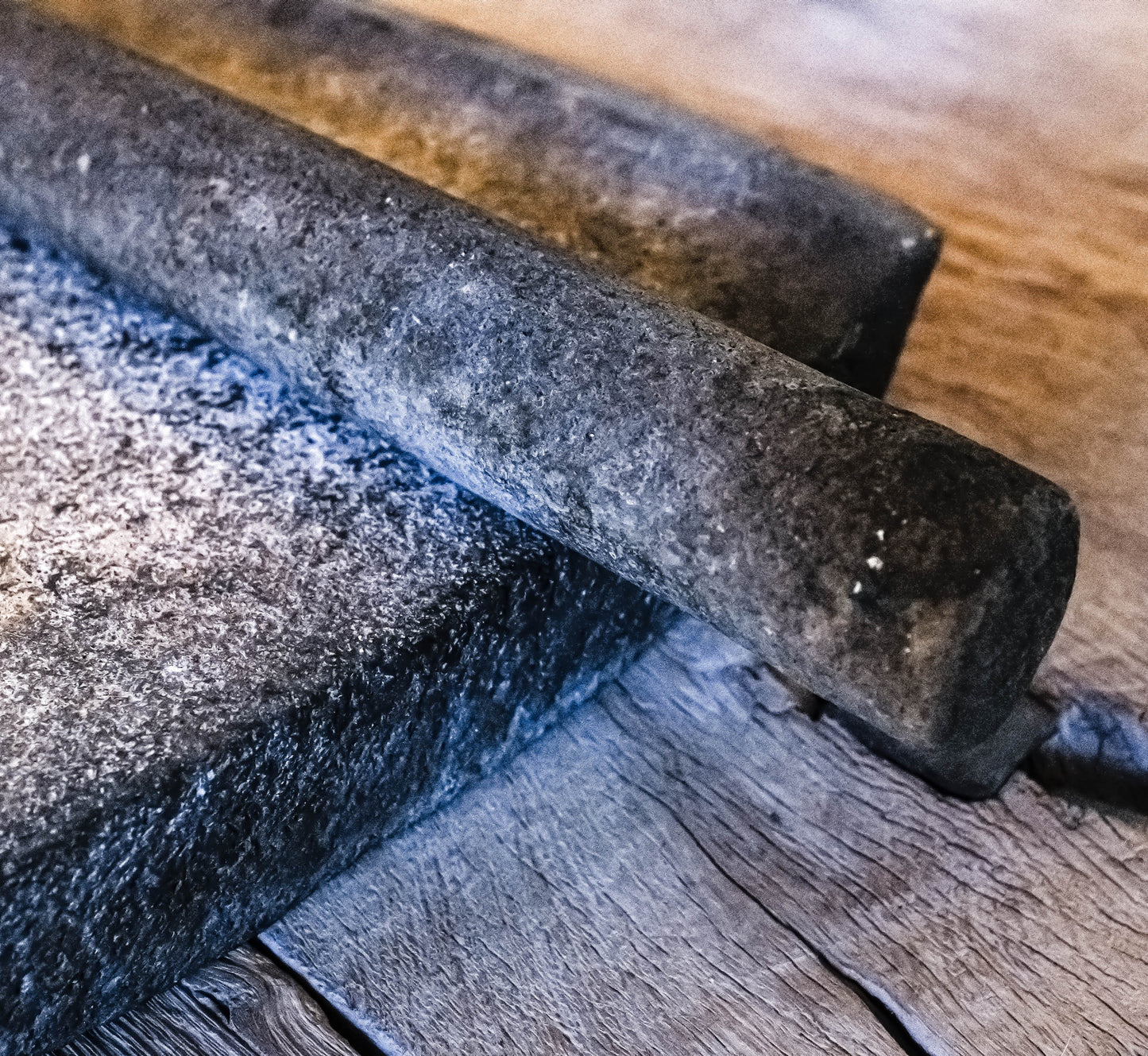 Early 20th Century Mexican Stone Metate with Grinding Roller