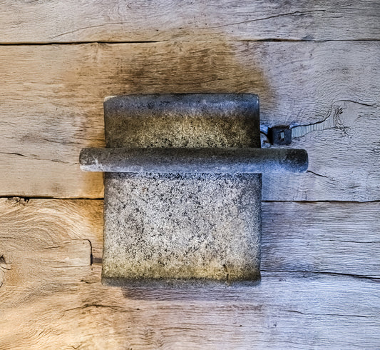 Early 20th Century Mexican Stone Metate with Grinding Roller