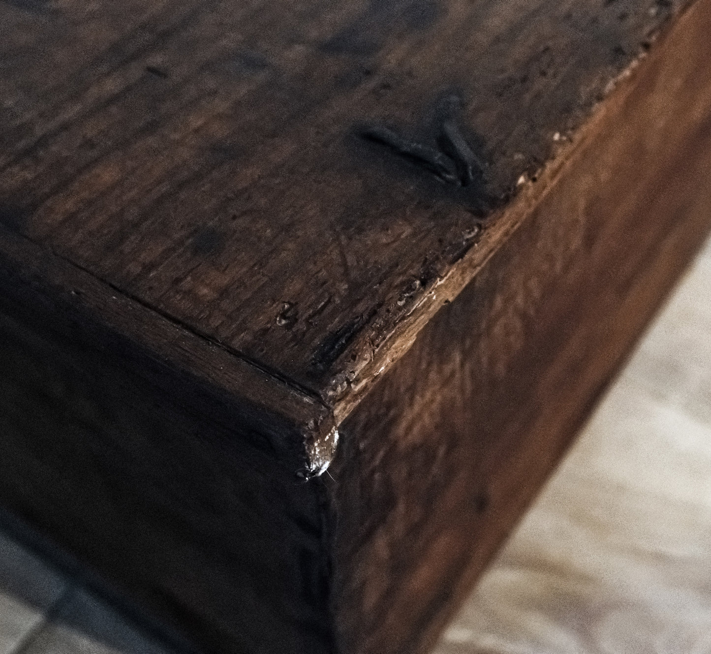 19th Century Portuguese Baule Chest in Solid Wood