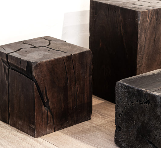 Collection of Three Sculptural Solid Wood Tables, Mexico, Contemporary