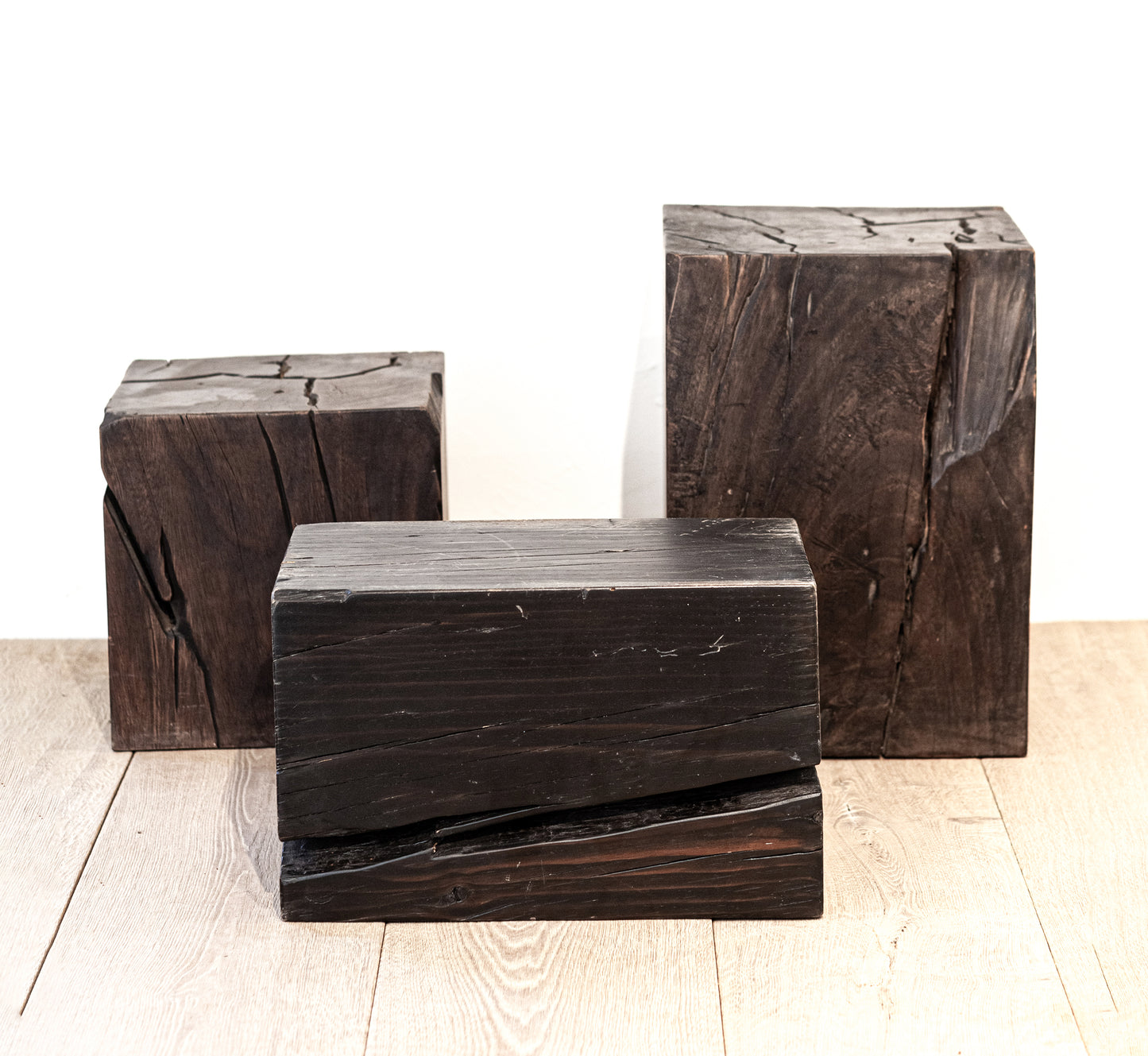 Collection of Three Sculptural Solid Wood Tables, Mexico, Contemporary
