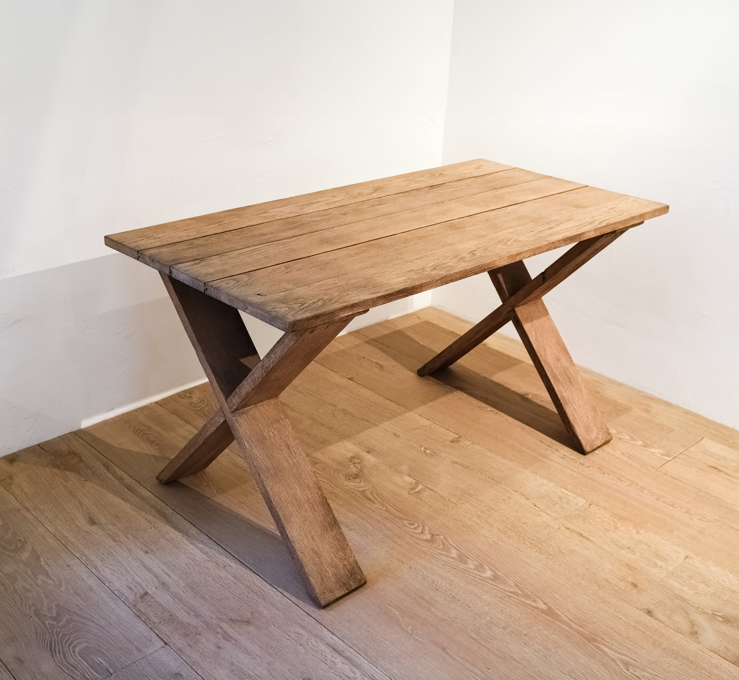 French Oak Trestle Table, circa 1940s
